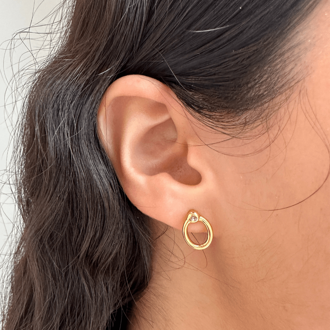 GOLDEN LUX OVAL EARRINGS - ARETES - Malandra Jewelry - VCA244 - 4016L