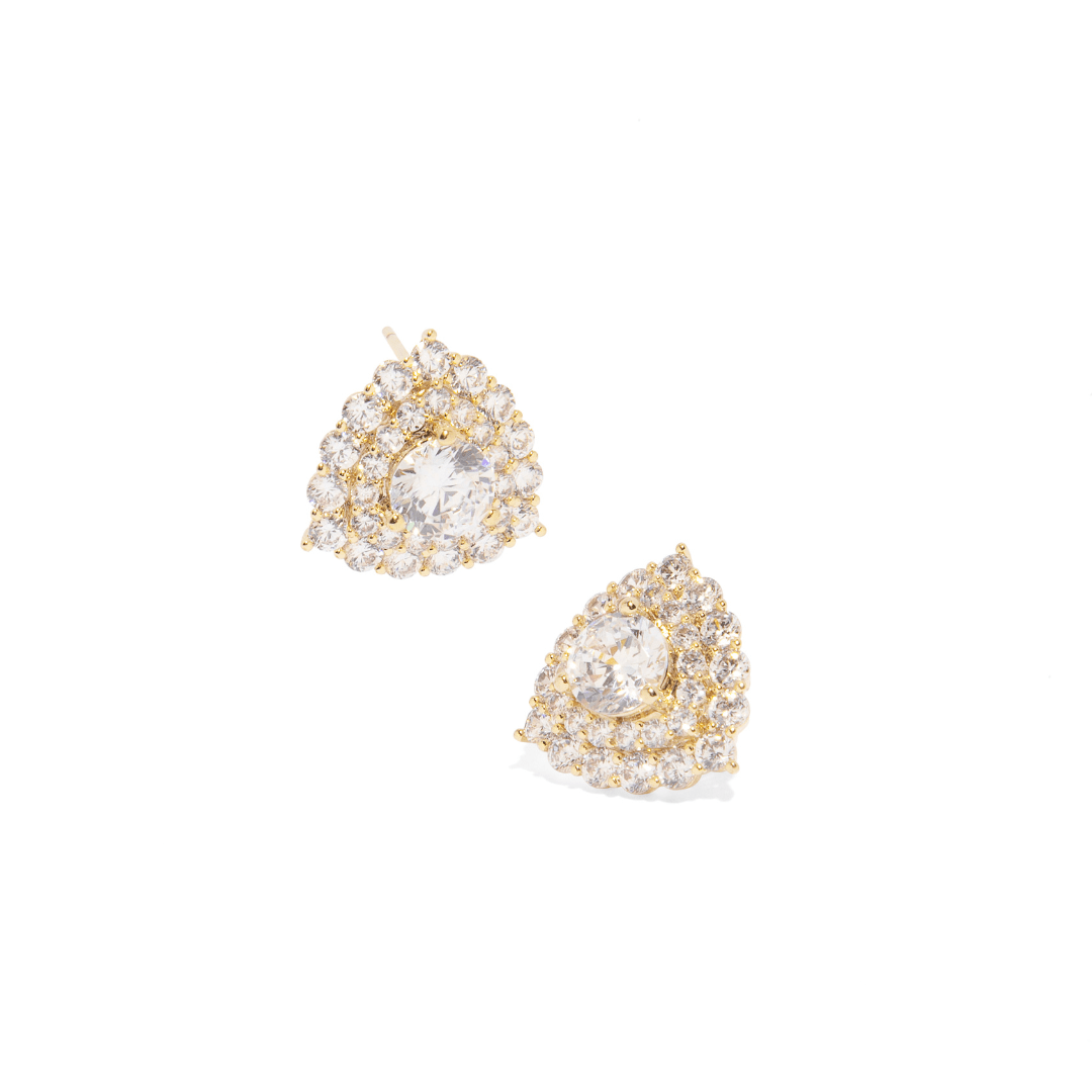 GOLDEN LUX TRIANGLE EARRINGS - ARETES - Malandra Jewelry - ZWA52 - QX01423 - 1Y
