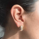 GOLDEN LUXE LINE EARRINGS - ARETES - Malandra Jewelry - EUWA201 - JDE0104009