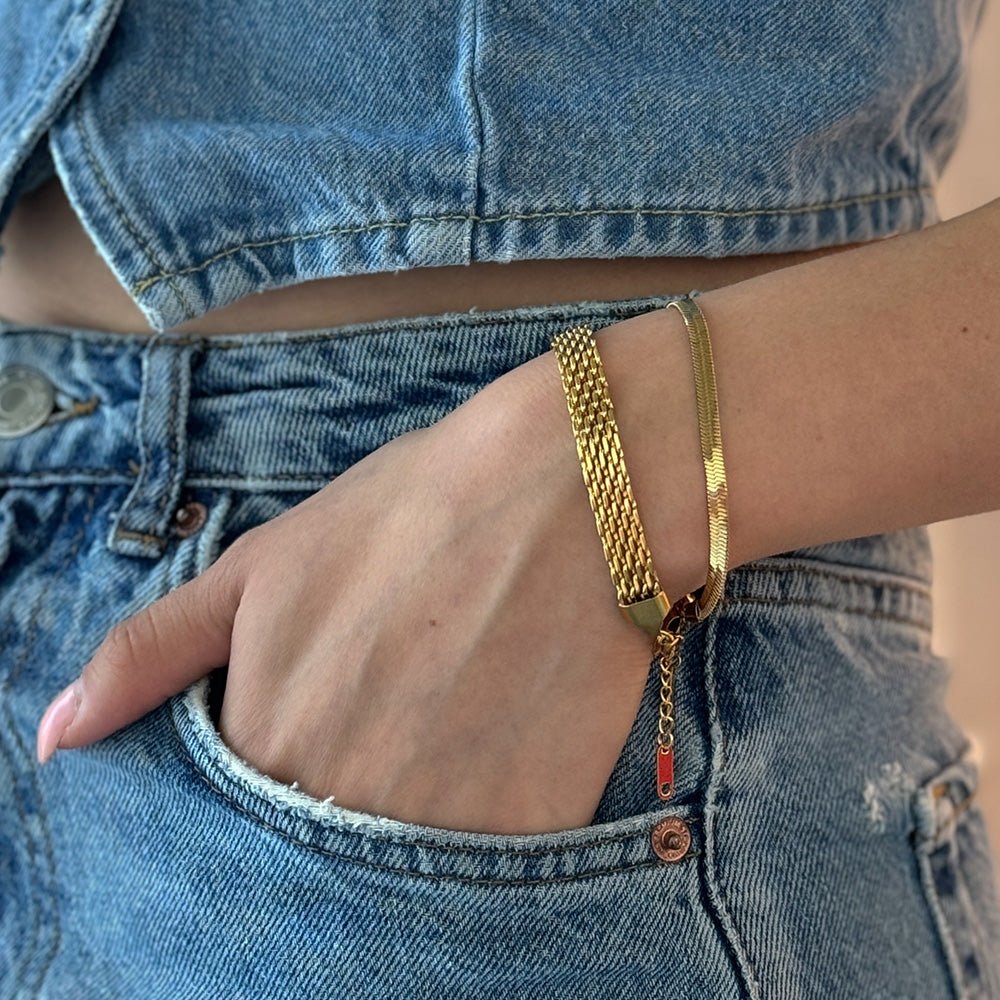 GOLDEN MESH BRACELET - PULSERAS - Malandra Jewelry - EUWP56 - JDB201051