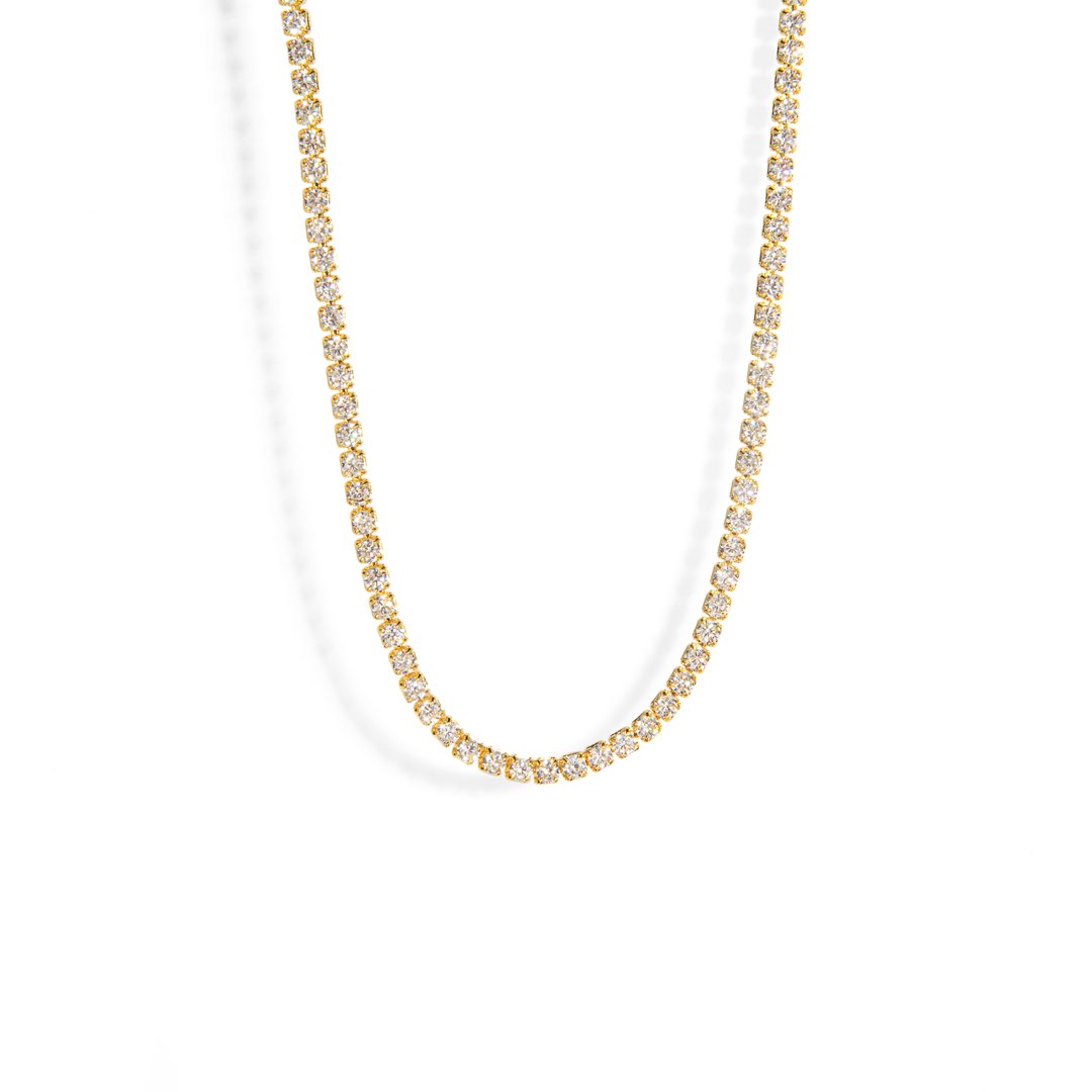 GOLDEN MILANO TENNIS NECKLACE - COLLARES - Malandra Jewelry - ERC101 - DZ60302694068C - 1