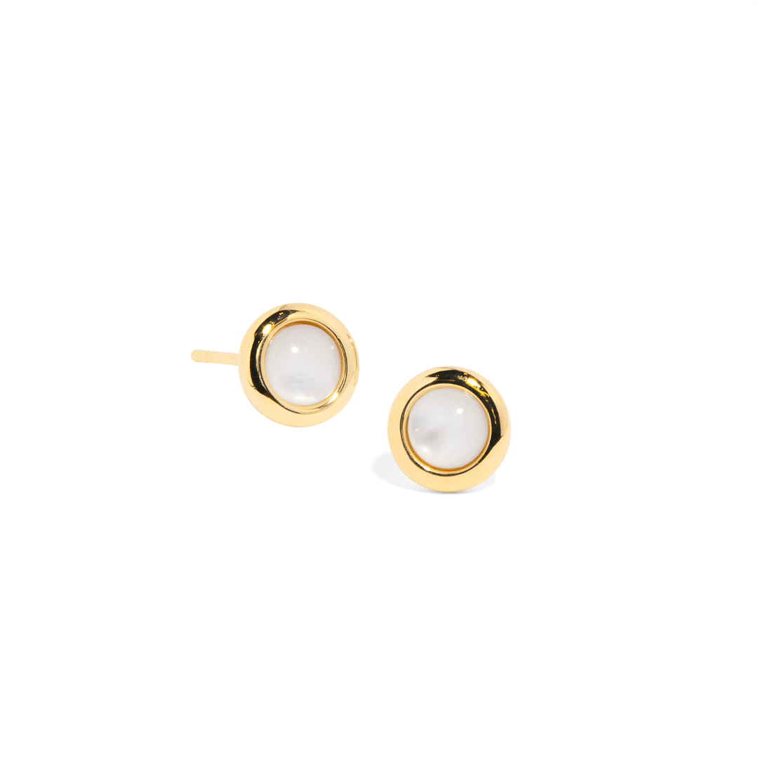 GOLDEN ORB MOON EARRINGS - ARETES - Malandra Jewelry - ZWA60 - QX02966BY