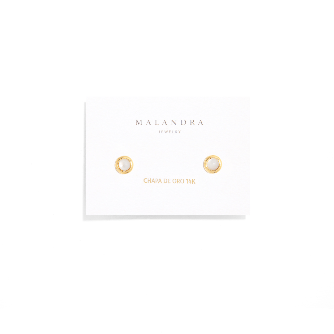 GOLDEN ORB MOON EARRINGS - ARETES - Malandra Jewelry - ZWA60 - QX02966BY