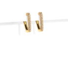 GOLDEN PAVE TRIANGLE HOOPS - ARETES - Malandra Jewelry - EZA3 - VE330