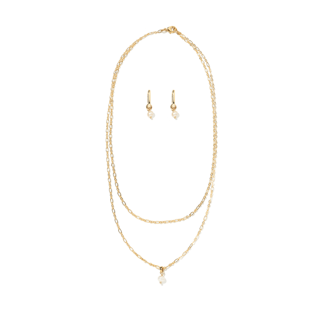 GOLDEN PEARL LAYERS GIFT SET - SETS DE REGALO - Malandra Jewelry - SET142