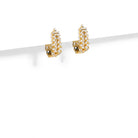 GOLDEN PINK LEAF HUGGIES - ARETES - Malandra Jewelry - EAWA63 - AAE090 - 2