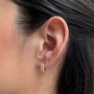 GOLDEN PINK LEAF HUGGIES - ARETES - Malandra Jewelry - EAWA63 - AAE090 - 2