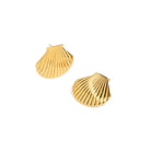 GOLDEN SCALLOP EARRINGS - ARETES - Malandra Jewelry - EUWA35 - JDEW2307045