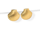 GOLDEN SCALLOP EARRINGS - ARETES - Malandra Jewelry - EUWA35 - JDEW2307045