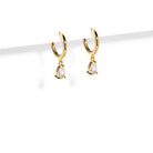 GOLDEN SPARK DROP HUGGIES - ARETES - Malandra Jewelry - AA1386 - D43781