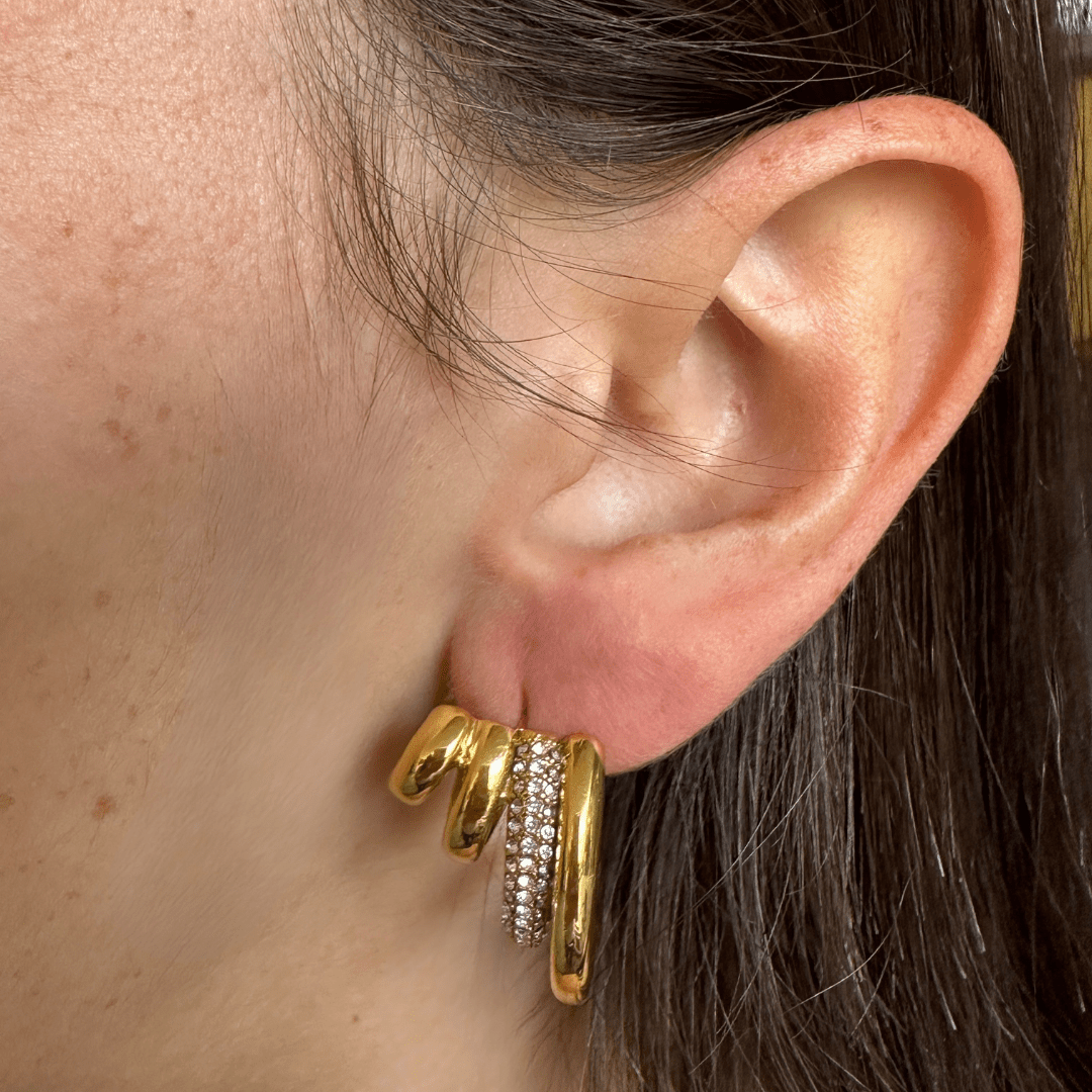 GOLDEN SPIRAL EARRINGS - ARETES - Malandra Jewelry - EUWA162 - JDE2403012 - WE
