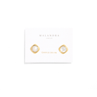 GOLDEN SQUARE MOON EARRINGS - ARETES - Malandra Jewelry - ZWA13 - QX02972BY