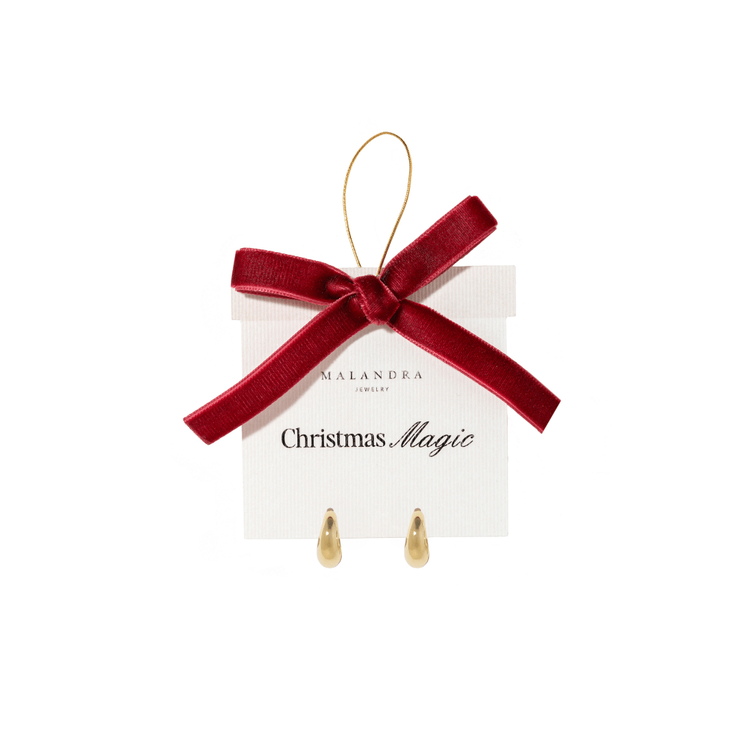 GOLDEN TEAR GLEAM HOOPS - ARETES - Malandra Jewelry - ZWA98-QX02465