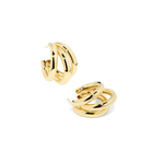 GOLDEN TRIPLE GLEAM HOOPS - ARETES - Malandra Jewelry - ZOA12 - G41667IOZ4