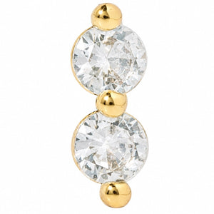 GOLDEN TWIN SPARK PIERCING - ARETES - Malandra Jewelry - ZTA36-EGD1985