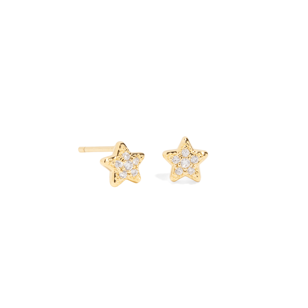 GOLDEN TWINKLE STAR EARRINGS - ARETES - Malandra Jewelry - ZWA21 - QX00885Y