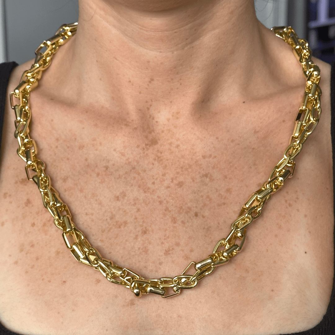 GOLDEN TWIST CHAIN NECKLACE - COLLARES - Malandra Jewelry - TC1988