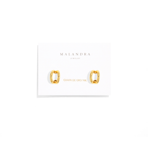 GOLDEN WAVE HOOPS - ARETES - Malandra Jewelry - ZWA15 - QX00934Y