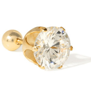 GRAND GOLD ZIRCONIA PIERCING - ARETES - Malandra Jewelry - EOBA24-eh5626