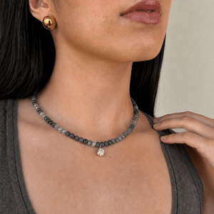 GRAPHITE JASPER GAIA NECKLACE. - COLLARES - Malandra Jewelry - TC2541