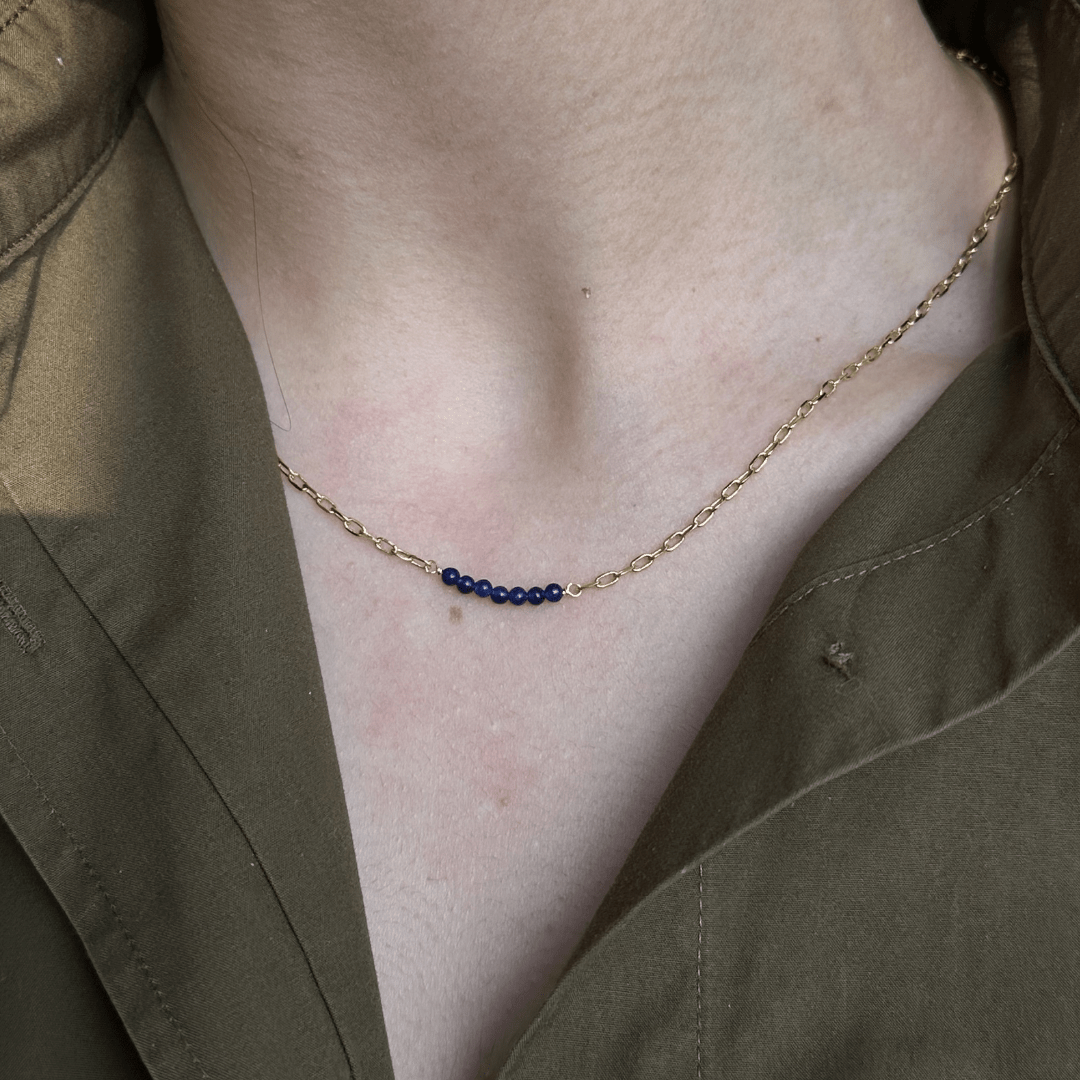 GRATITUDE BLUE JADE NECKLACE - COLLARES - Malandra Jewelry - TC2321