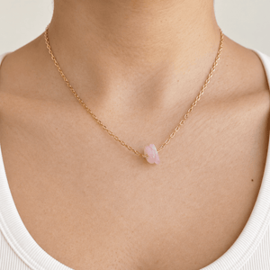 Gratitude Blush Quartz Necklace - COLLARES - Malandra Jewelry - TC2632