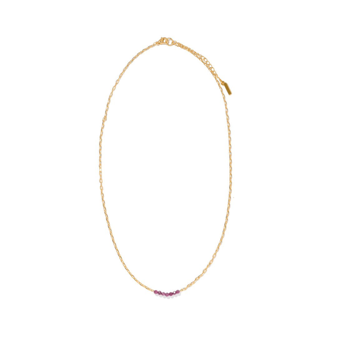 GRATITUDE LOVE RUBY NECKLACE - COLLARES - Malandra Jewelry - TC2339