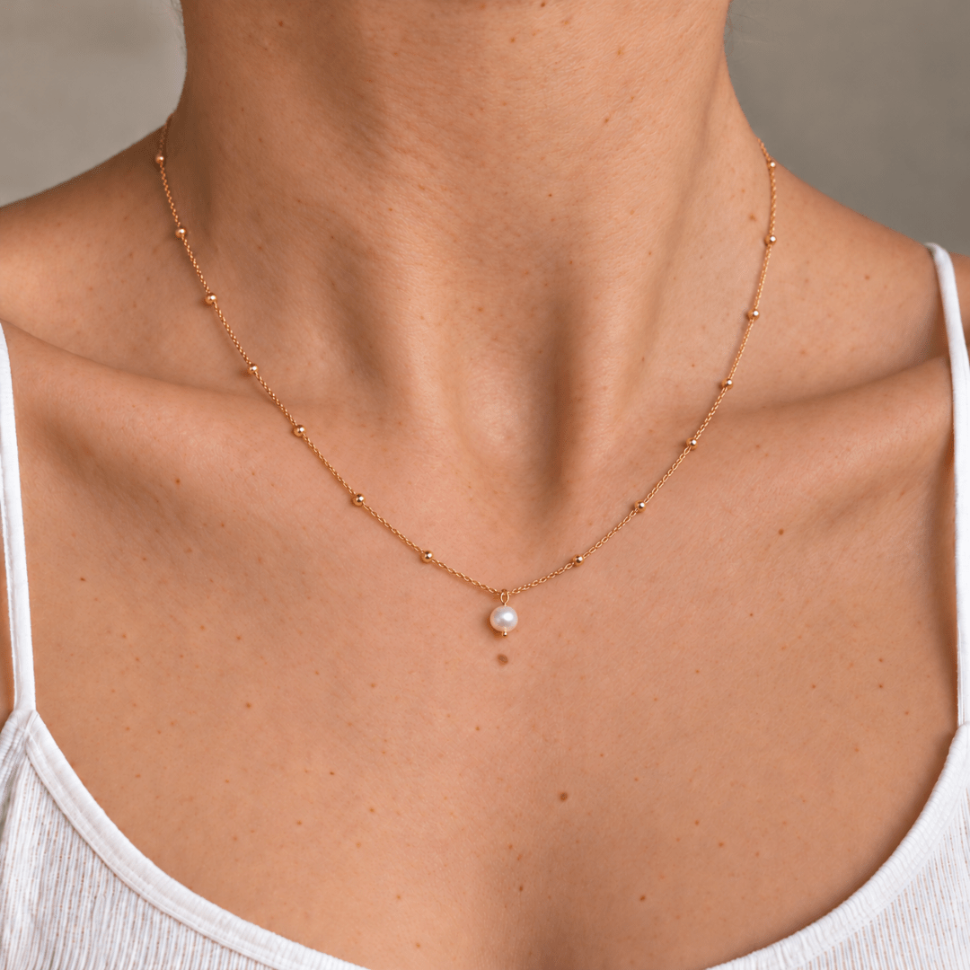 Gratitude Pink Pearl Necklace - COLLARES - Malandra Jewelry - TC2282