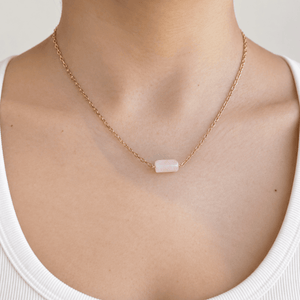 Gratitude Quartz Slab Necklace - COLLARES - Malandra Jewelry - TC2633