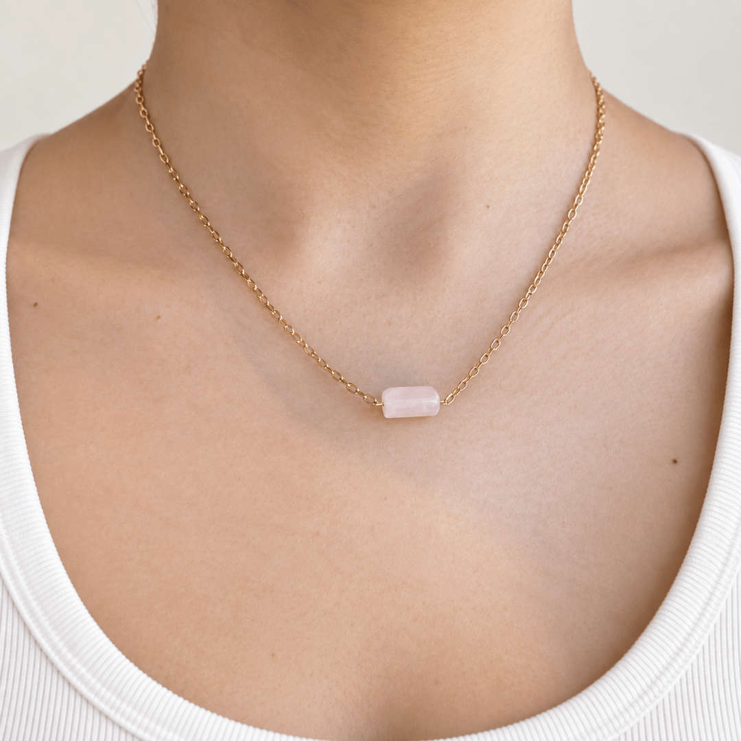 Gratitude Quartz Slab Necklace - COLLARES - Malandra Jewelry - TC2633