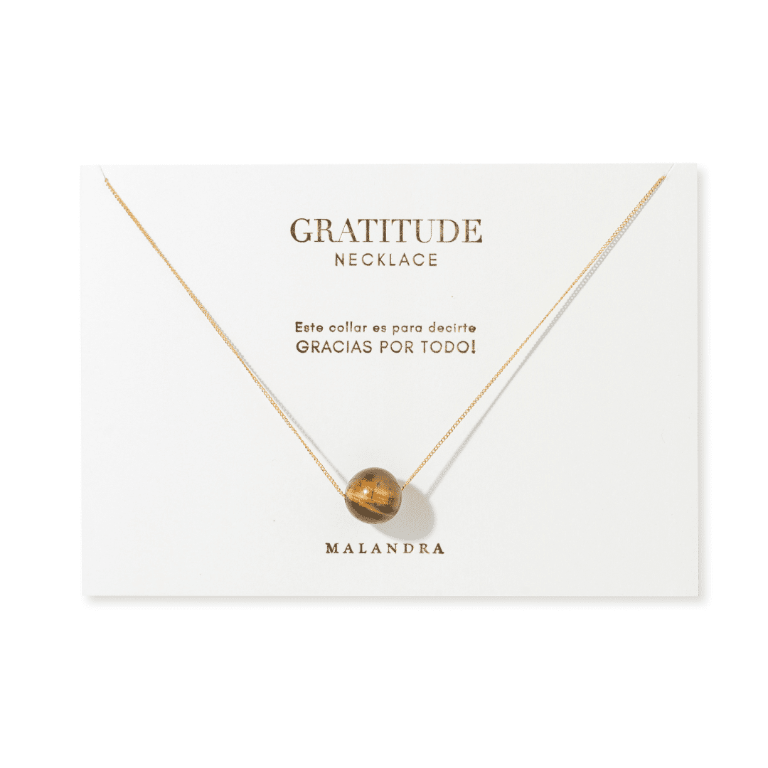 GRATITUDE TIGER EYE NECKLACE - COLLARES - Malandra Jewelry - TC2177