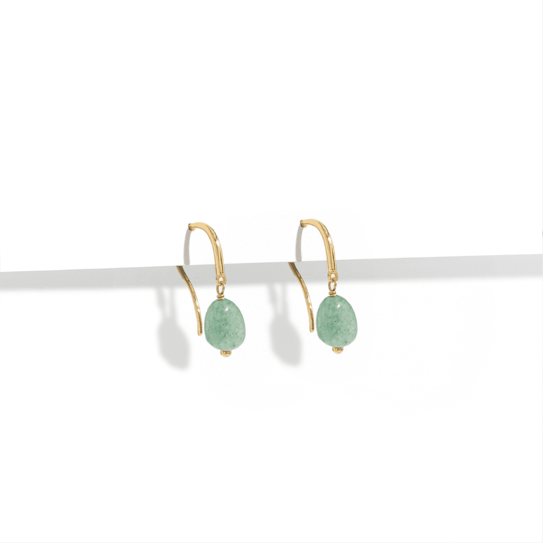 GREEN AVENTURINE EARRINGS - ARETES - Malandra Jewelry - TA2191