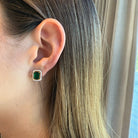 GREEN GEM STUD ESSENTIAL EARRINGS - ARETES - Malandra Jewelry - ICA518