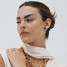 GREEN GEM STUD ESSENTIAL EARRINGS - ARETES - Malandra Jewelry - ICA518