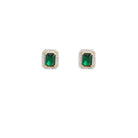 GREEN GEM STUD ESSENTIAL EARRINGS - ARETES - Malandra Jewelry - ICA518