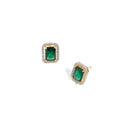 GREEN GEM STUD ESSENTIAL EARRINGS - ARETES - Malandra Jewelry - ICA518