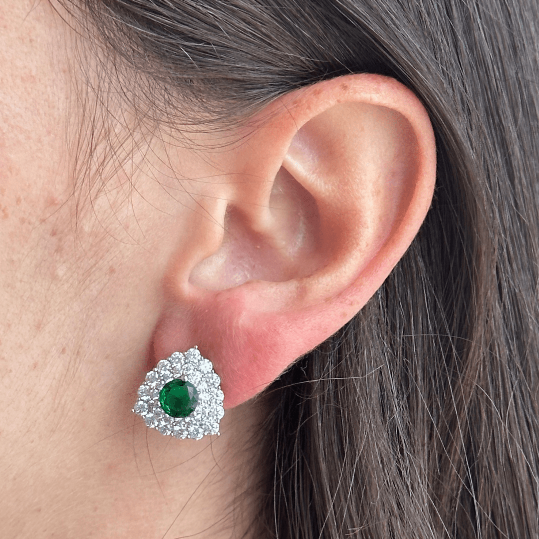 GREEN LUX TRIANGLE EARRINGS - ARETES - Malandra Jewelry - ZWA51 - QX01423 - 1Y