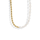 HALF & HALF PEARL GOLDEN NECKLACE - COLLARES - Malandra Jewelry - TC1682