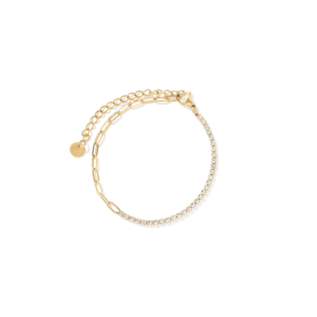 HALF TENNIS DUO BRACELET - PULSERAS - Malandra Jewelry - EUWP130-JDBW2403021-WE