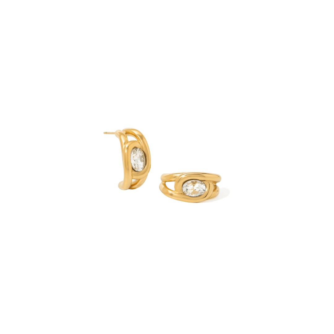 HALO HOOP EARRINGS - ARETES - Malandra Jewelry - EUWA334-JDE0103028