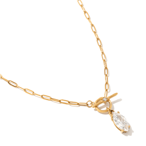 HEIRLOOM GOLD OVAL NECKLACE - COLLARES - Malandra Jewelry - EUWC541-JDN0303329