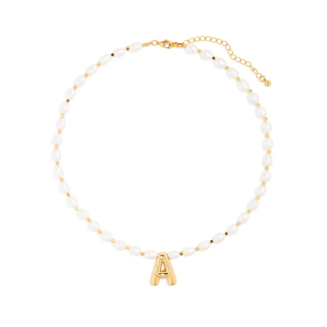 INITIAL PEARL GLOW NECKLACE - COLLARES - Malandra Jewelry - EYHC12.A