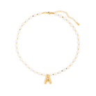 INITIAL PEARL GLOW NECKLACE - COLLARES - Malandra Jewelry - EYHC12.A