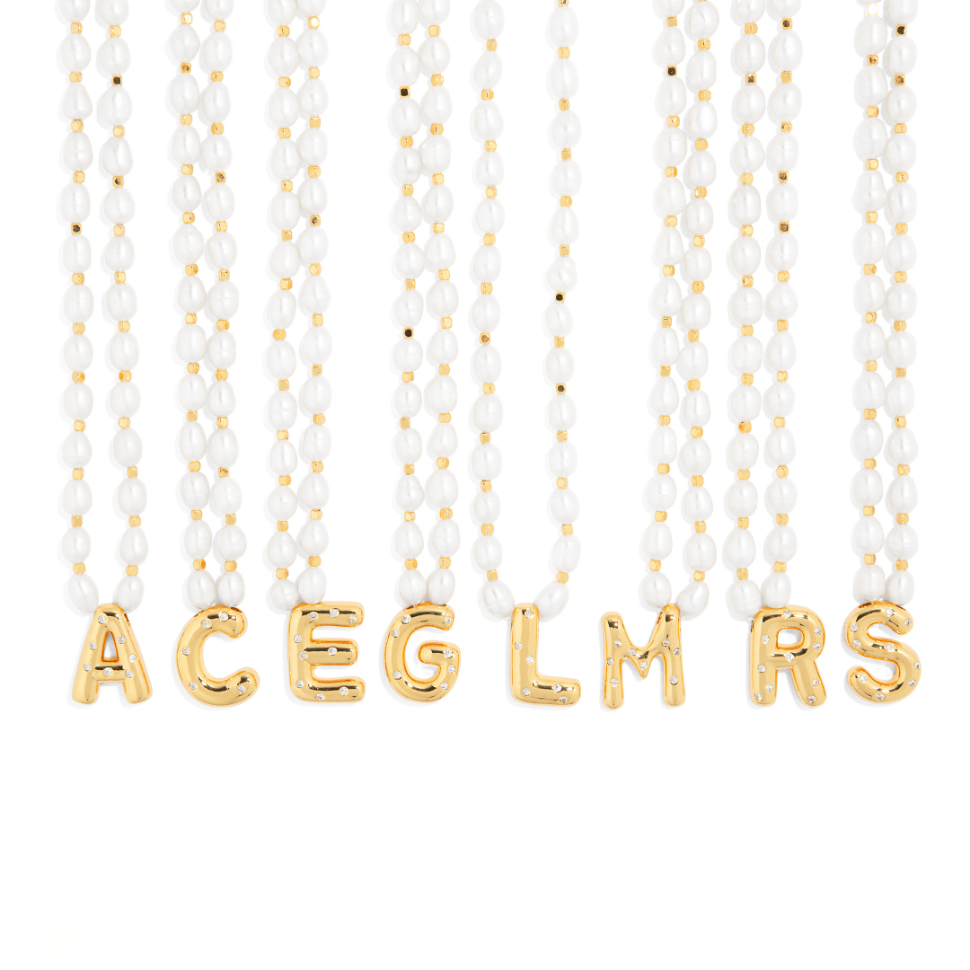 INITIAL PEARL GLOW NECKLACE - COLLARES - Malandra Jewelry - EYHC12.A