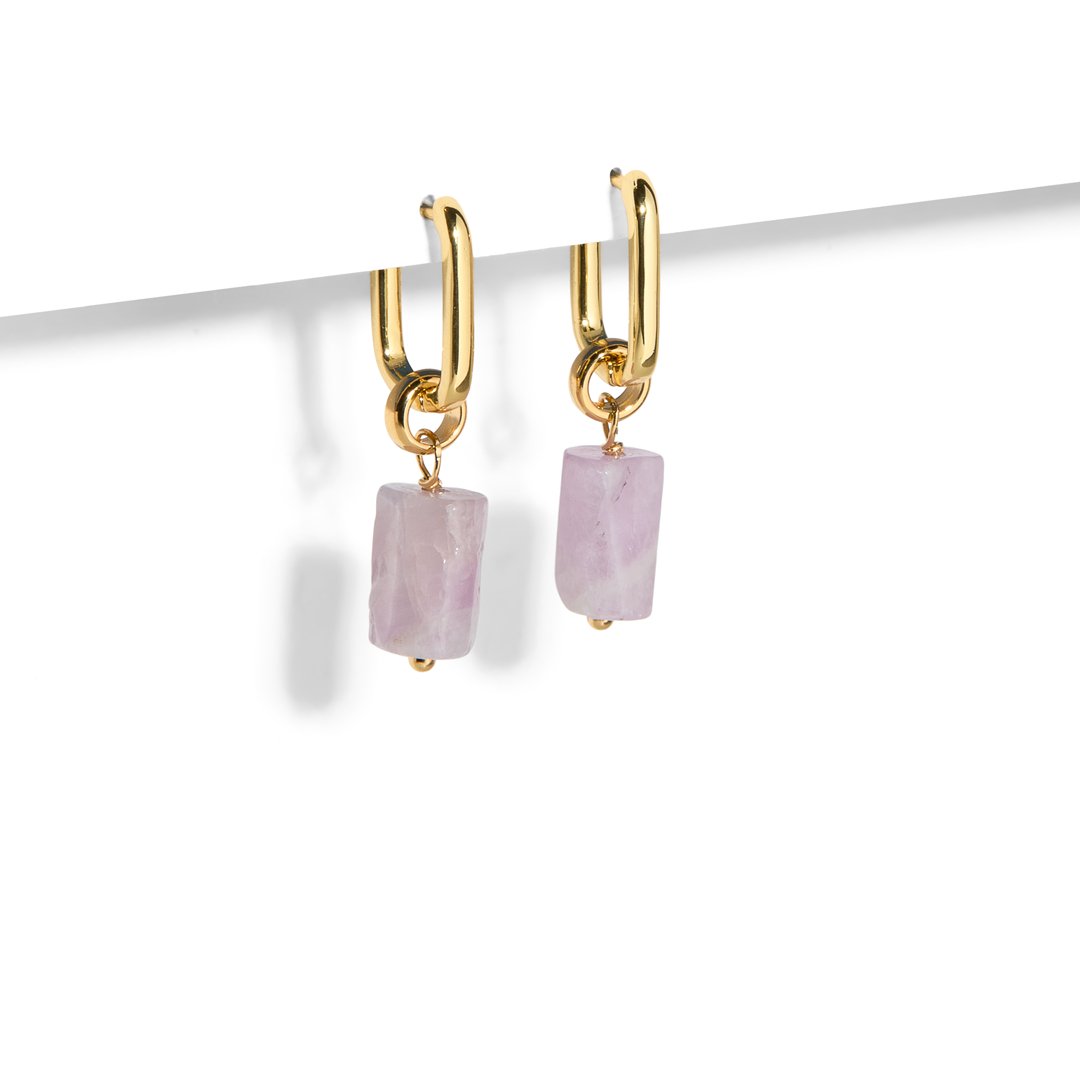 KUNZITE AURA EARRINGS - ARETES - Malandra Jewelry - TA1623