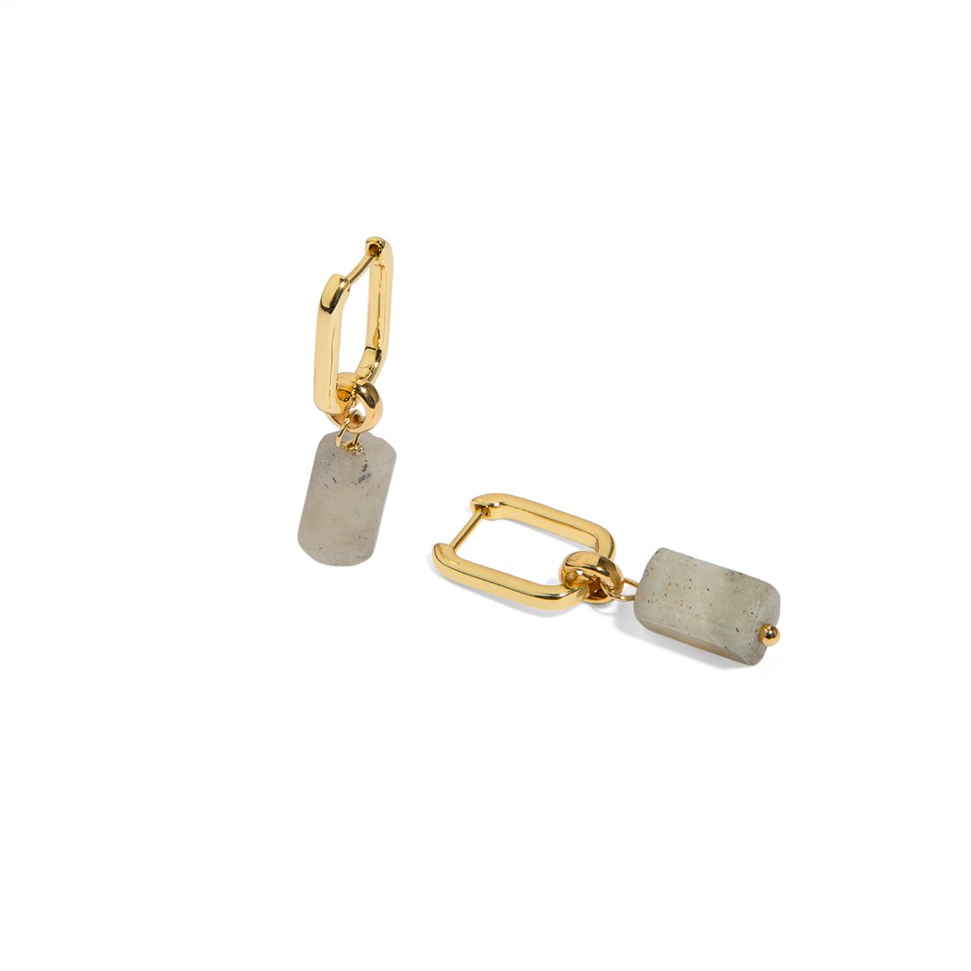 LABRADORITE AURA EARRINGS - ARETES - Malandra Jewelry - TA1625