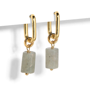 LABRADORITE AURA EARRINGS - ARETES - Malandra Jewelry - TA1625