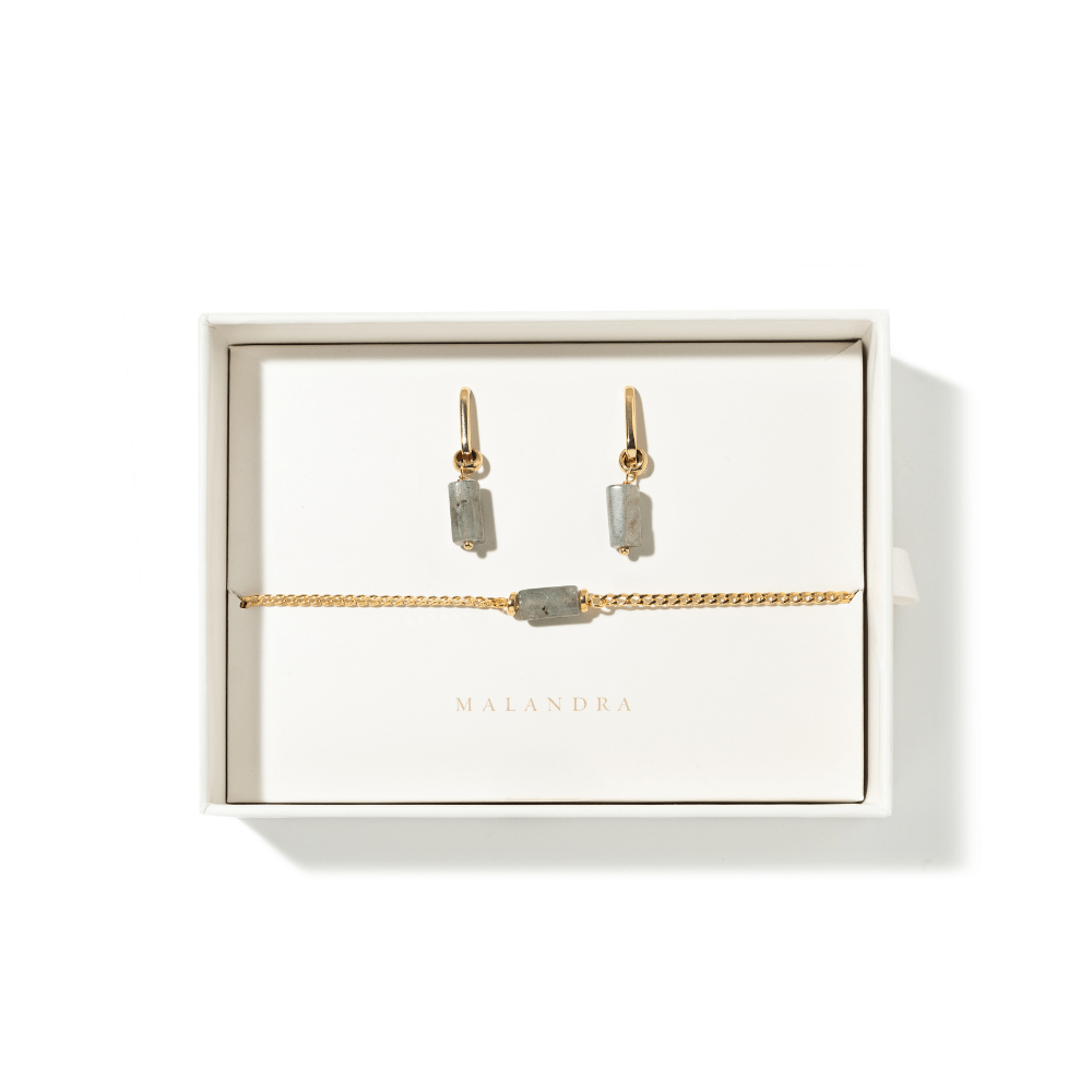 LABRADORITE AURA GIFT SET - SETS DE REGALO - Malandra Jewelry - SET116-TP1615 TA1625