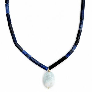 LAPISLÁZULI AGATE TERRA NECKLACE - COLLARES - Malandra Jewelry - TC2072