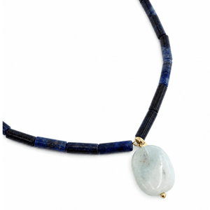 LAPISLÁZULI AGATE TERRA NECKLACE - COLLARES - Malandra Jewelry - TC2072